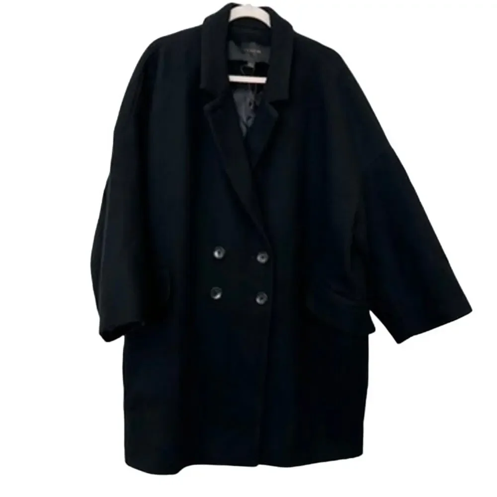 Coach Black Wool-Blend Oversized Coat Size XL‎ NWOT